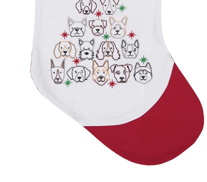 C&F Home Dog Themed Embroidered Christmas Stocking