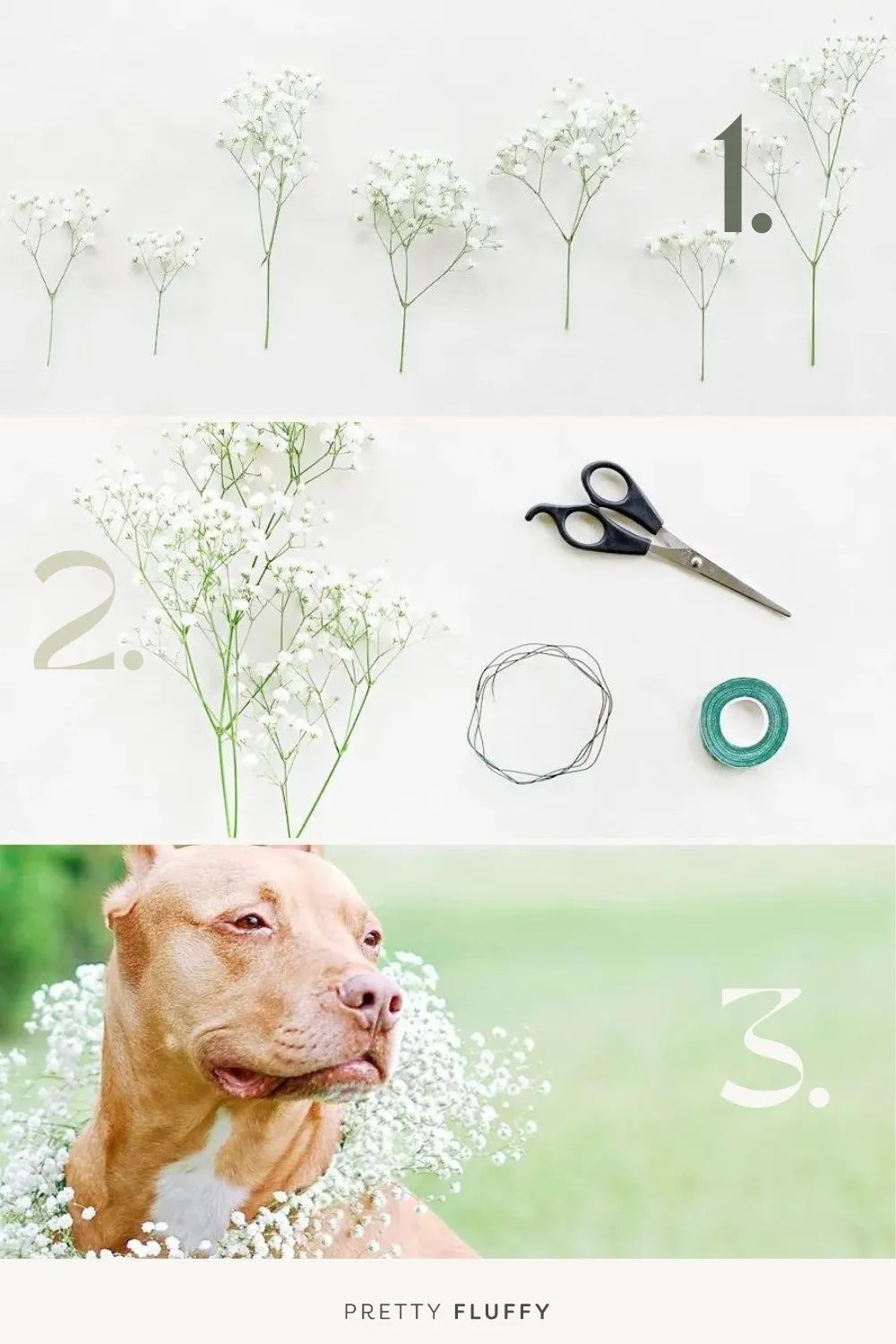 Floral wedding wreath for dog