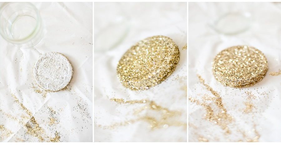 Sparkly gold lid for DIY Dog Treat Jar 
