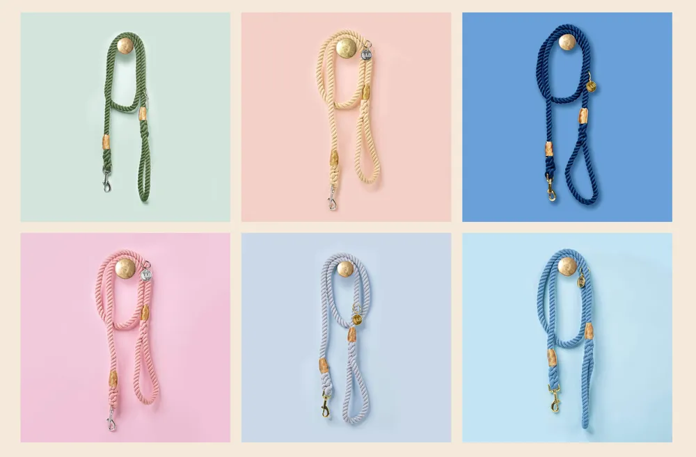 Barker & Bone Colourful Rope Dog Leads