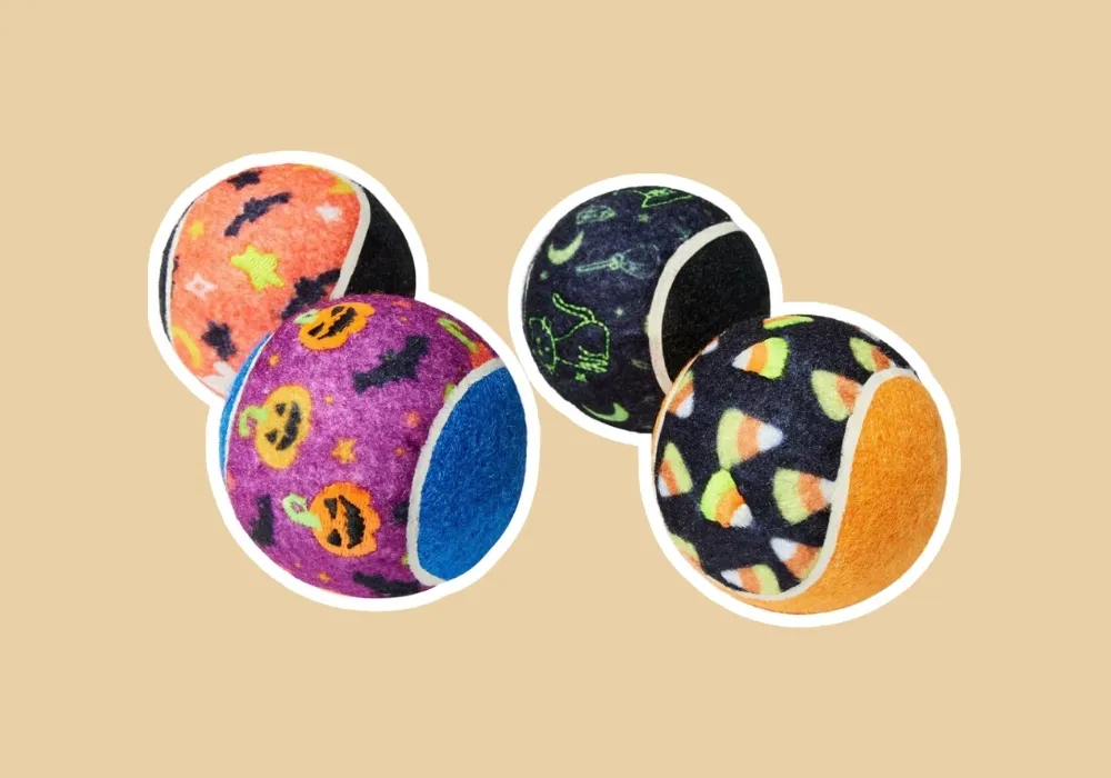 Frisco Halloween Glow In The Dark Fetch Squeaky Tennis Ball Dog Toy
